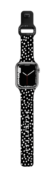 Apple Watch Series 7-9 (45mm) - Snow Dots - White on Black band