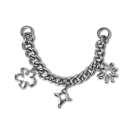 - - Charm Keychain - Doodle Curb Chain - Shiny Silver