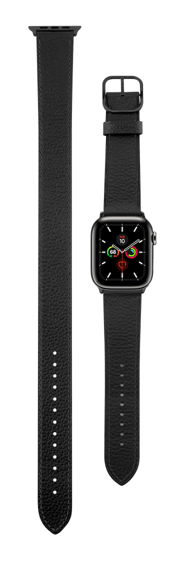 Apple Watch Series 7-9 (45mm) - 2-in-1 Italian Leather Band 45mm (Series 7-9) - Black